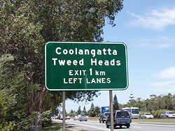 Coolangatta exit 1km...